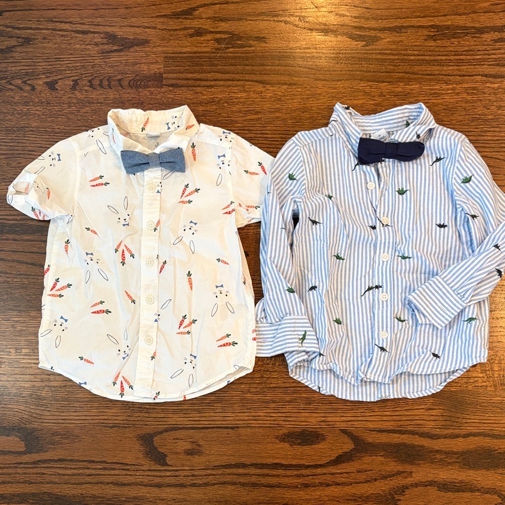 Bundle of Old Navy Kids Easter/Spring Button Down Shirts with Bow Ties